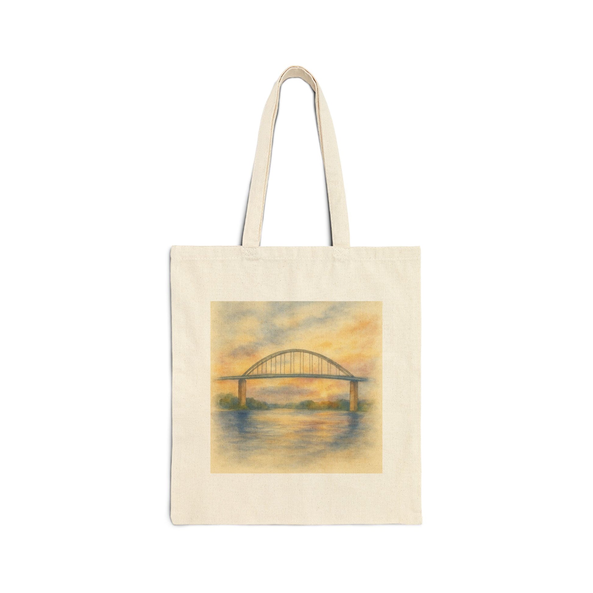 Chesapeake City Bridge Cotton Canvas Tote Bag