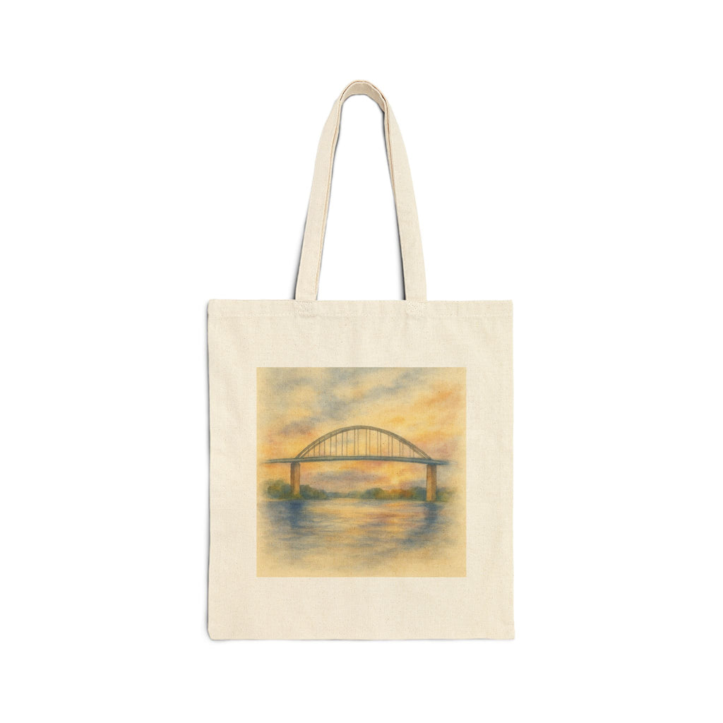 Chesapeake City Bridge Cotton Canvas Tote Bag