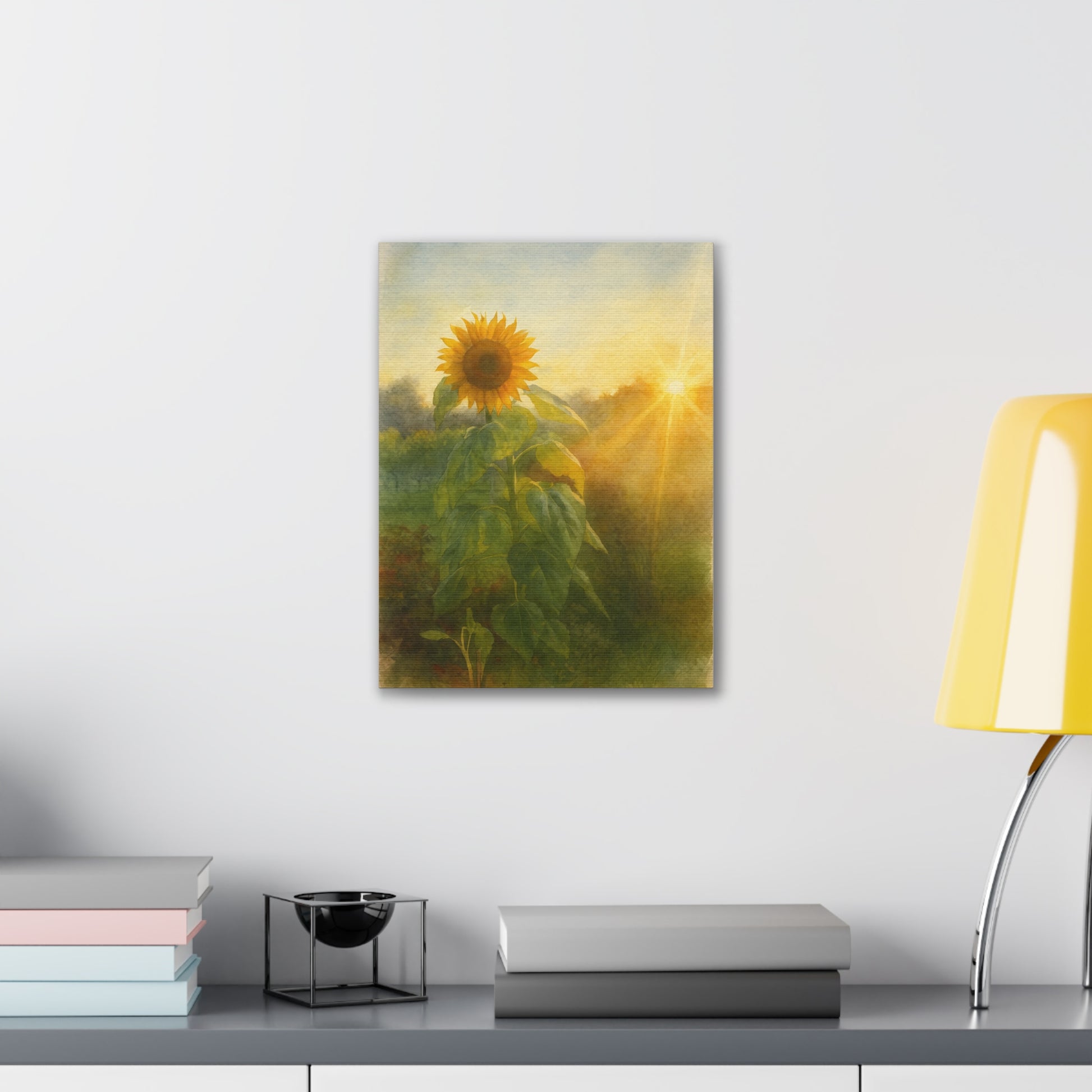 Sunflower Sunset Canvas Print by Rachel Tannenbaum