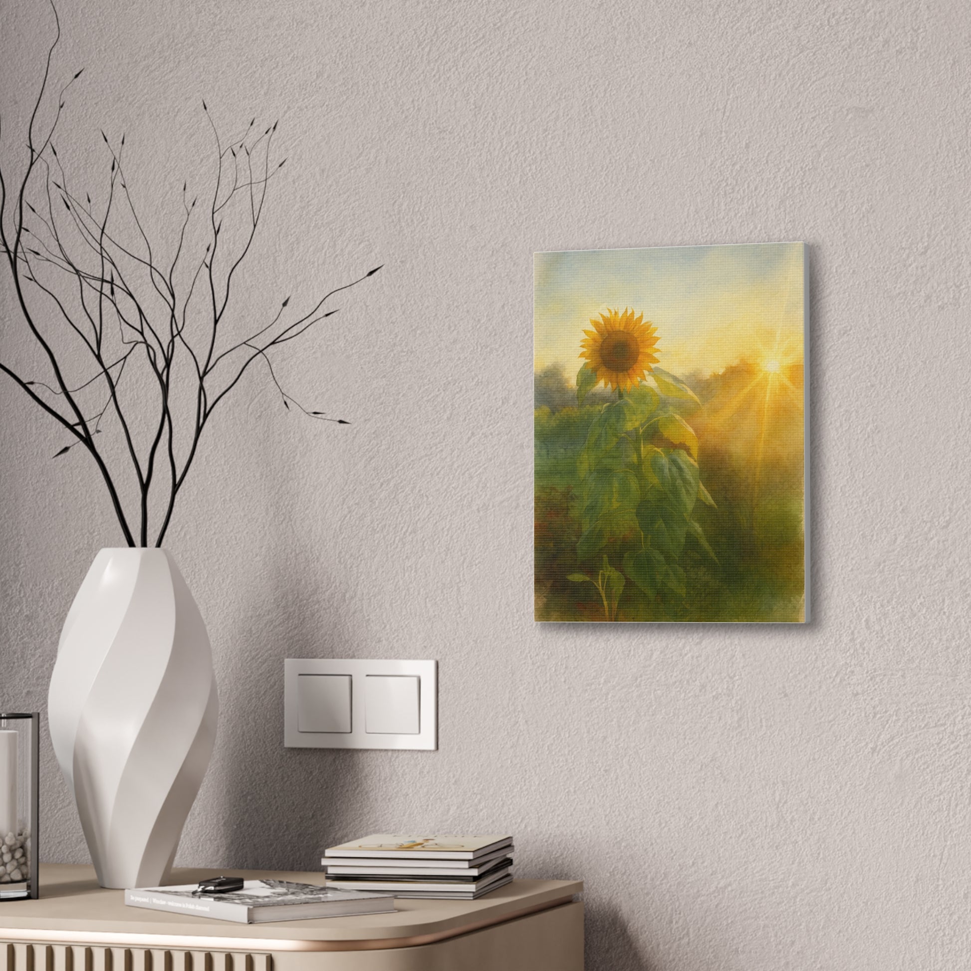 Sunflower Sunset Canvas Print by Rachel Tannenbaum